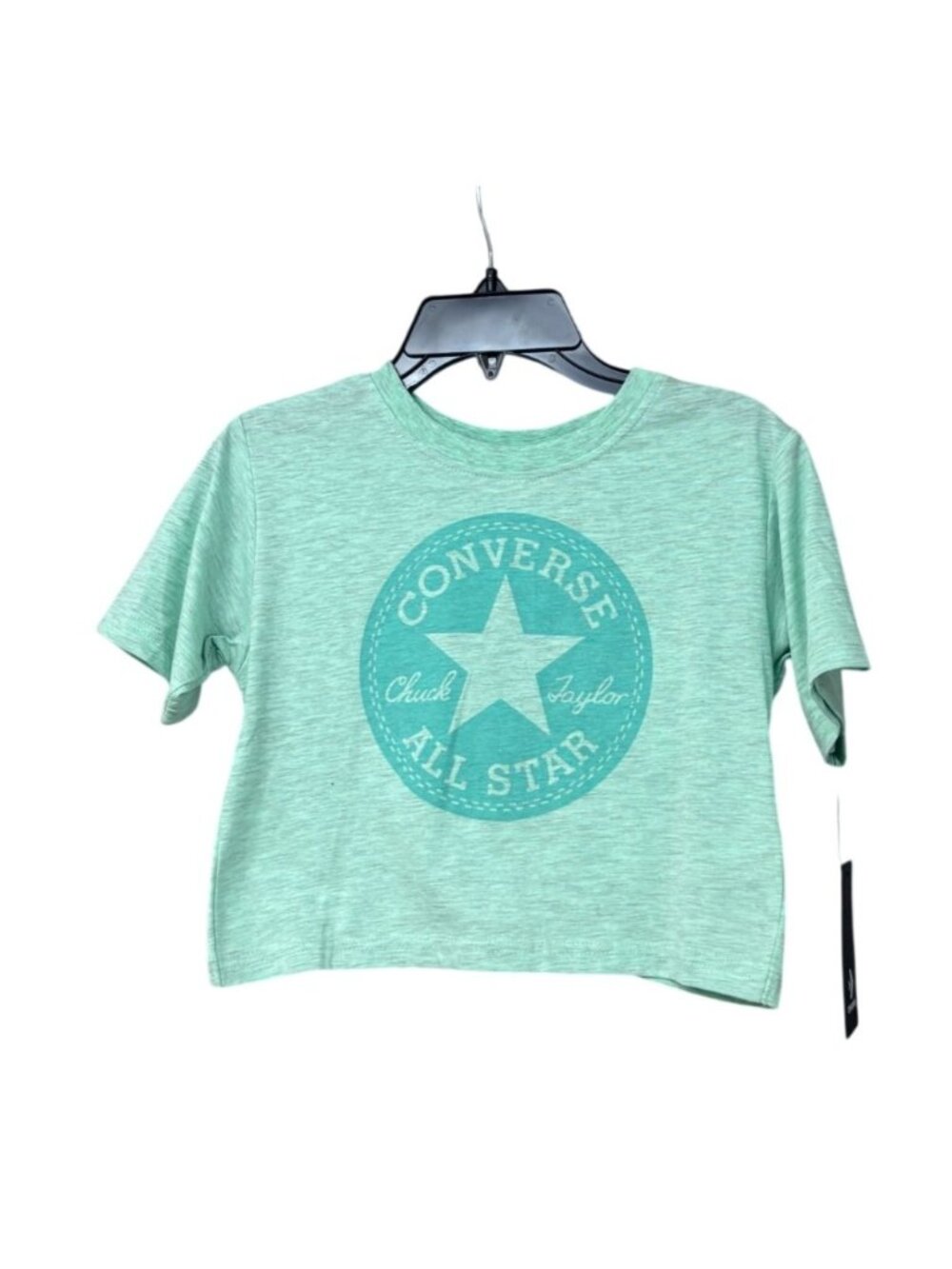 Converse Kids Girl’s Chuck Patch Crossover T-Shirt,  Ocean Mint, Sz. 5 Girl's